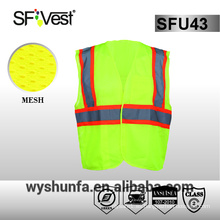 ANSI / ISEA 107-2010 chaleco de carretera chaleco de seguridad de alta visibilidad tejido 100% poliéster cinta reflectante 3M muchos bolsillos delanteros